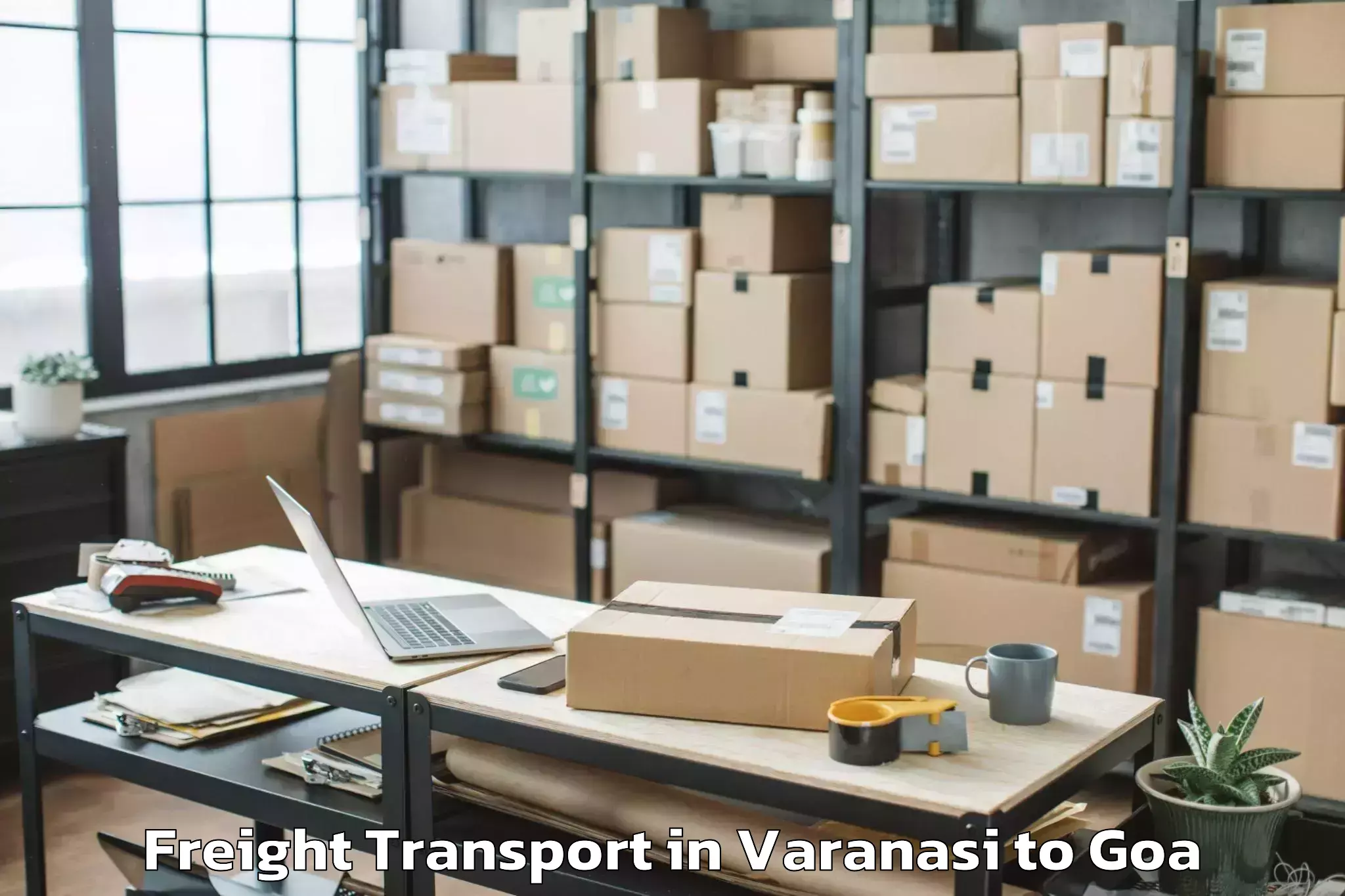 Book Varanasi to Chandor Freight Transport Online